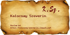 Kalocsay Szeverin névjegykártya